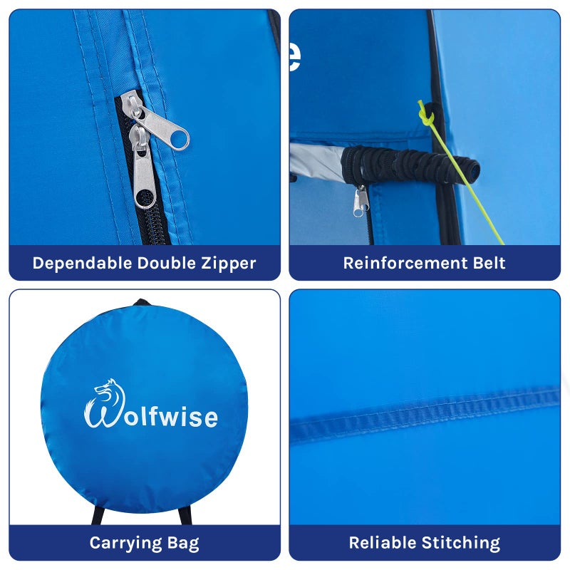 WolfWise Dressing Tent Shower Privacy Portable Camping Beach Toilet Pop Up Tents Changing Room Outdoor Backpack Shelter Blue - Image 5